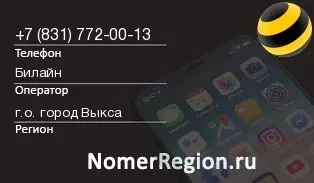 Кто звонил с 8317720013 - регион и оператор